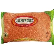 GREENWORLD RED LENTILS WHOLE  907G